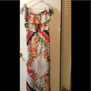 NewYork and Company Floral Off The Shoulder Maxi Dress